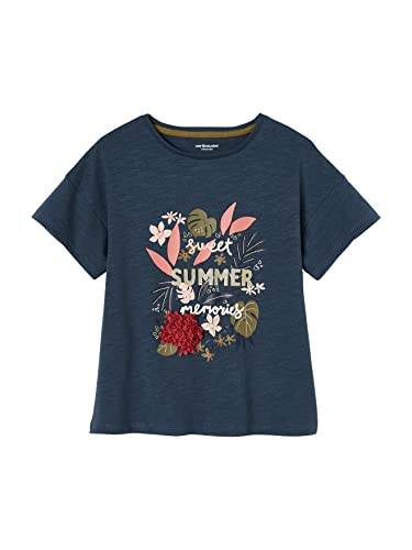 Vertbaudet T-shirt for girls, animation, curly, iridescent, for girls, ink color, 12 years on sale